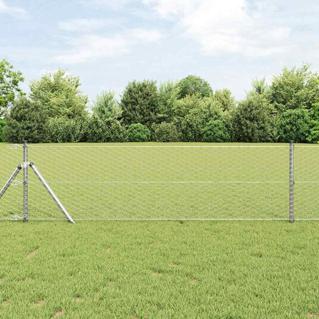 Poste para valla Vidaxl plateado 10 x 0,6 m (malla de 36 mm) acero