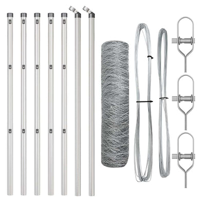 Vidaxl afrasteringspaal zilver 10 x 0,6 m (50 mm gaas) staal