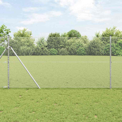 Vidaxl afrasteringspaal zilver 10 x 1,2 m (13 mm gaas) staal