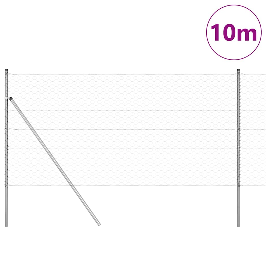 Poste para valla Vidaxl plateado 10 x 1,2 m (malla de 36 mm) acero