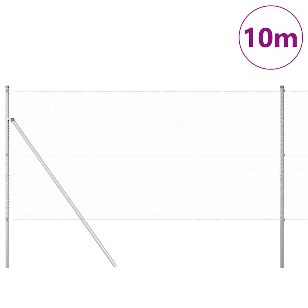 Poste para valla Vidaxl plateado 10 x 1,4 m (malla de 25 mm) acero