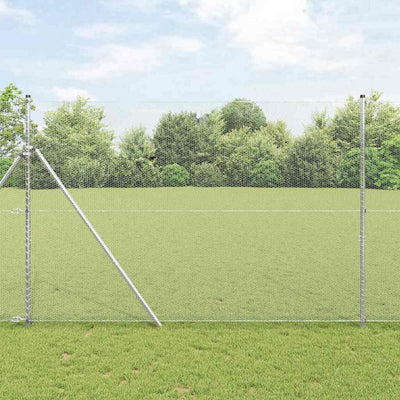 Paletto per recinzione Vidaxl argento 10 x 1,5 m (maglia 13 mm) in acciaio