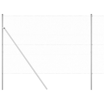 Paletto per recinzione Vidaxl argento 10 x 1,5 m (maglia 36 mm) in acciaio