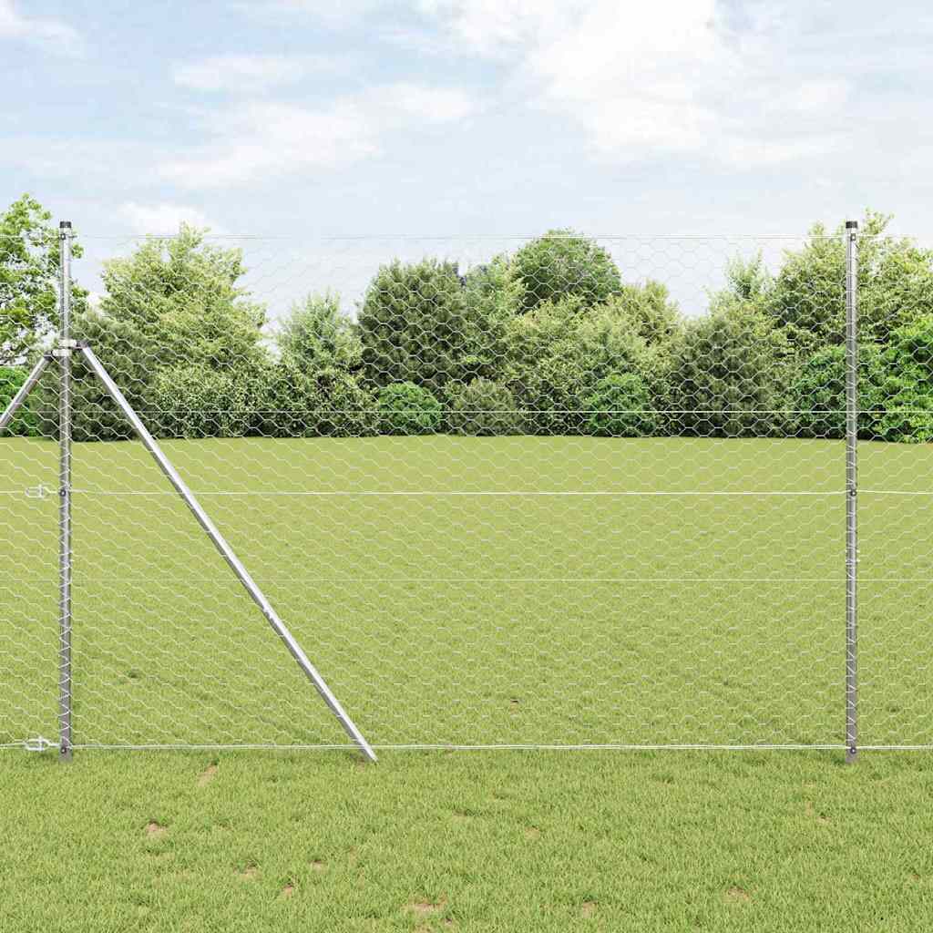 Poste para valla Vidaxl plateado 10 x 1,5 m (malla 50 mm) acero