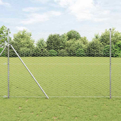Paletto per recinzione Vidaxl argento 10 x 1,5 m (maglia 50 mm) in acciaio