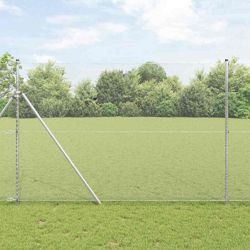 Poste para valla Vidaxl plateado 10 x 1,6 m (malla 13 mm) acero