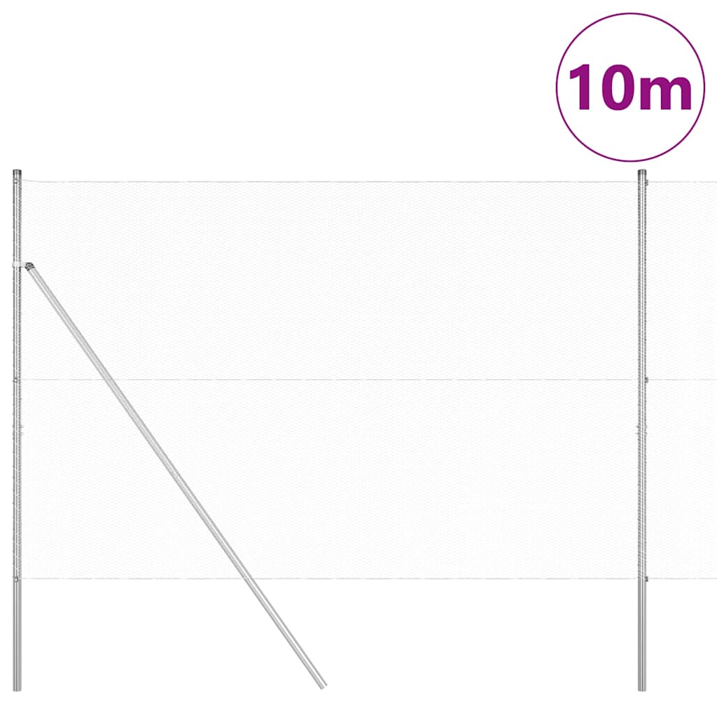Poste para valla Vidaxl plateado 10 x 1,6 m (malla 13 mm) acero