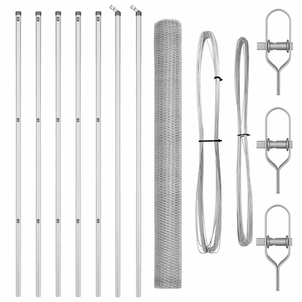 Poste para valla Vidaxl plateado 10 x 1,6 m (malla de 25 mm) acero