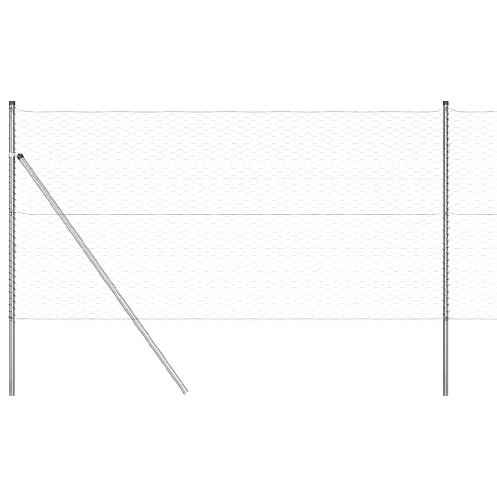 Poste para valla Vidaxl plateado 25 x 1,2 m (malla de 36 mm) acero