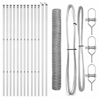 Vidaxl afrasteringspaal zilver 25 x 1,2 m (50 mm gaas) staal