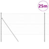 Vidaxl afrasteringspaal zilver 25 x 1,2 m (50 mm gaas) staal