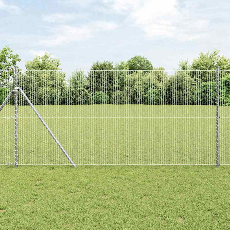 Vidaxl afrasteringspaal zilver 25 x 1,4 m (25 mm gaas) staal