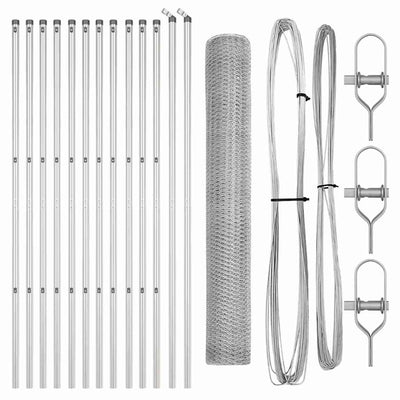 Vidaxl afrasteringspaal zilver 25 x 1,4 m (25 mm gaas) staal