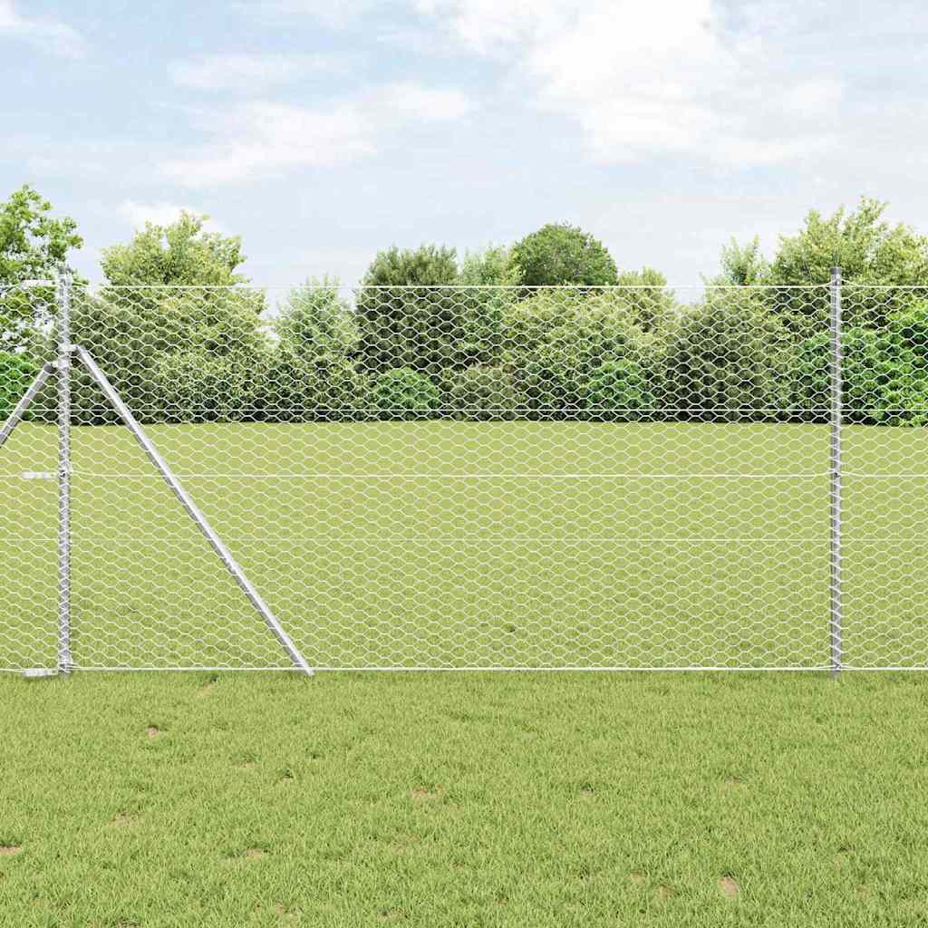 Poste para valla Vidaxl plateado 25 x 1,4 m (malla de 36 mm) acero