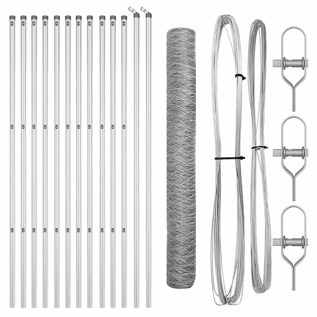 Poste para valla Vidaxl plateado 25 x 1,4 m (malla 50 mm) acero