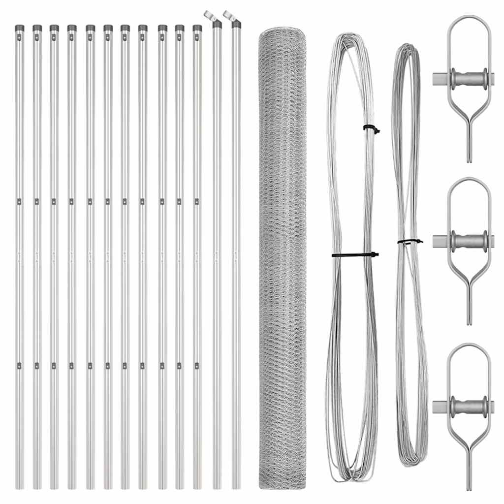 Poste para valla Vidaxl plateado 25 x 1,5 m (malla de 25 mm) acero