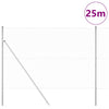 Vidaxl afrasteringspaal zilver 25 x 1,5 m (36 mm gaas) staal