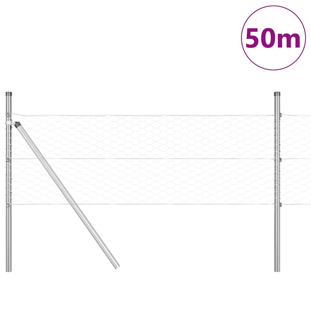 Poste para valla Vidaxl plateado 50 x 0,4 m (malla de 36 mm) acero