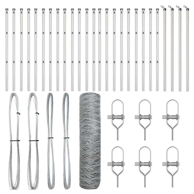 Vidaxl afrasteringspaal zilver 50 x 0,6 m (50 mm gaas) staal