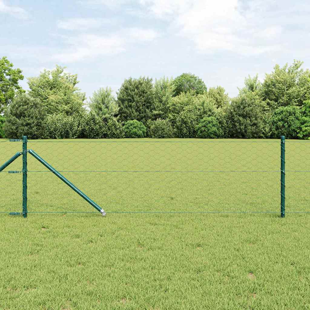 Poste para valla Vidaxl verde 10 x 0,6 m (malla 50 mm) acero y PVC