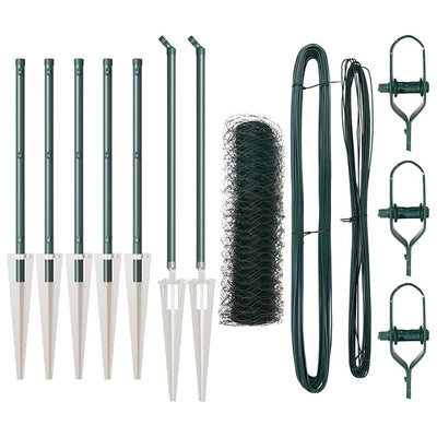 Vidaxl afrasteringspaal groen 10 x 0,8 m (36 mm gaas) staal en pvc