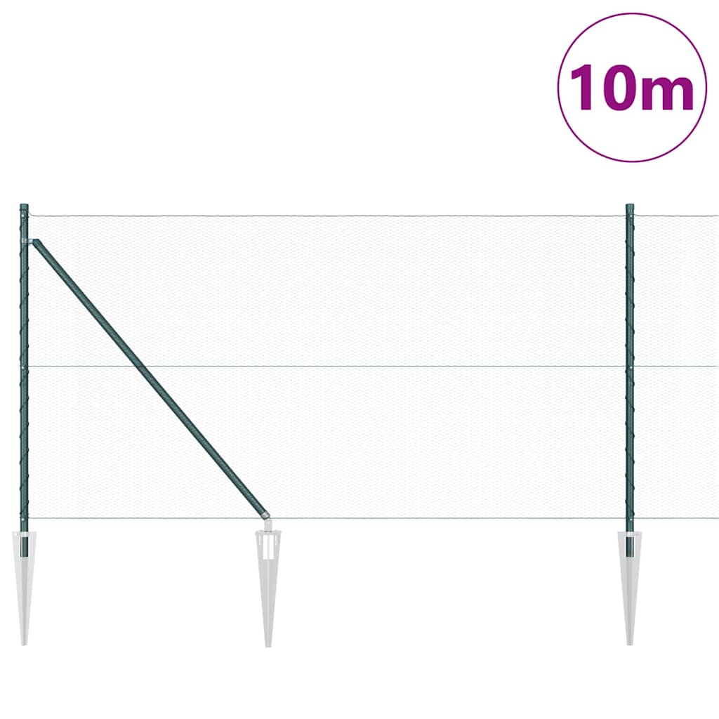 Poste para valla vidaxl verde 10 x 1 m (malla 13 mm) acero y PVC