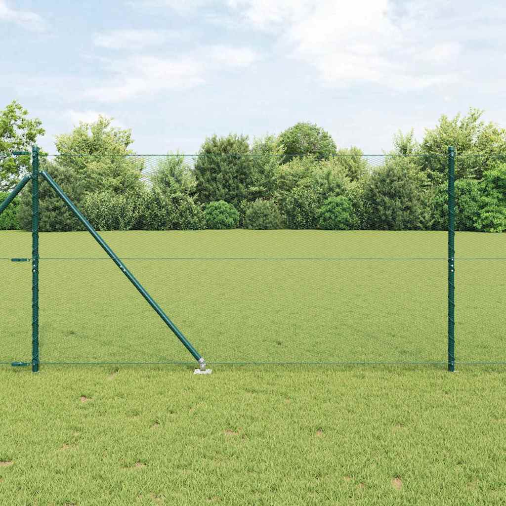 Poste para valla Vidaxl verde 10 x 1,2 m (malla 13 mm) acero y PVC