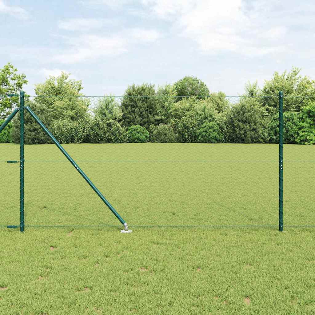 Poste para valla Vidaxl verde 10 x 1,2 m (malla 25 mm) acero y PVC