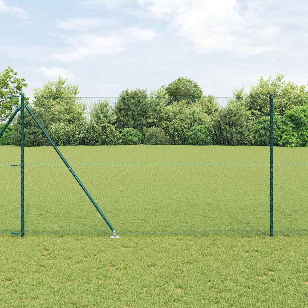 Poste para valla Vidaxl verde 10 x 1,5 m (malla 13 mm) acero y PVC