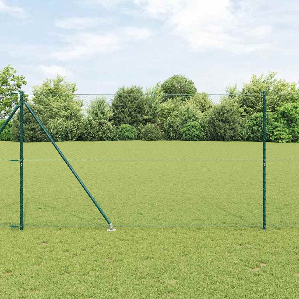 Poste para valla Vidaxl verde 10 x 1,5 m (malla 25 mm) acero y PVC