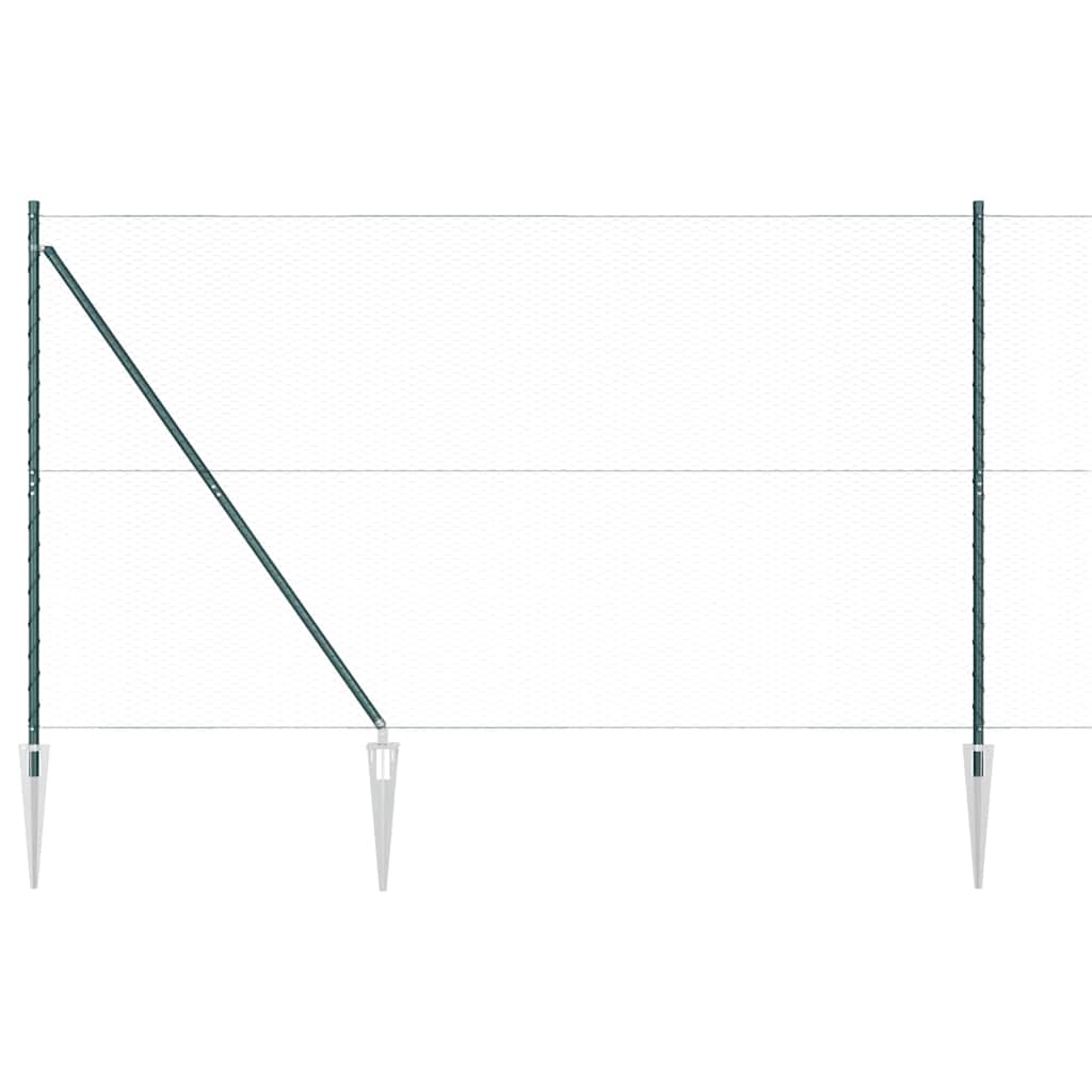 Poste para valla Vidaxl verde 10 x 1,5 m (malla 25 mm) acero y PVC