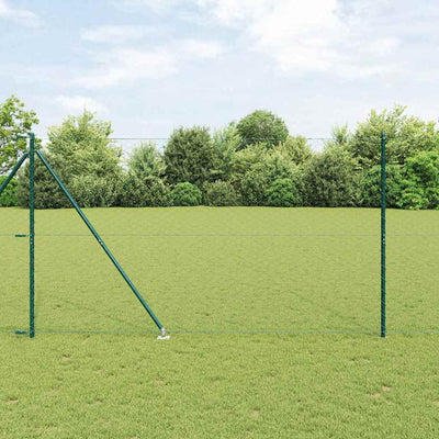 Paletto per recinzione Vidaxl verde 10 x 1,6 m (maglia 50 mm) in acciaio e PVC