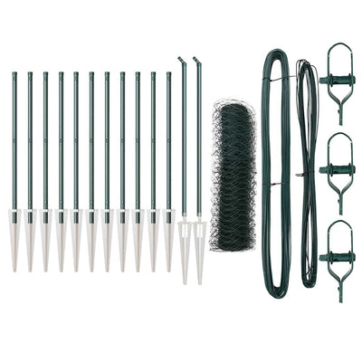 Vidaxl afrasteringspaal groen 25 x 0,8 m (36 mm gaas) staal en pvc