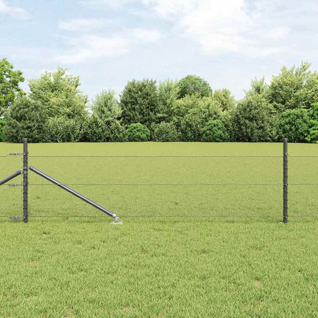 Poste para valla Vidaxl gris 10 x 0,4 m (malla 13 mm) acero y PVC