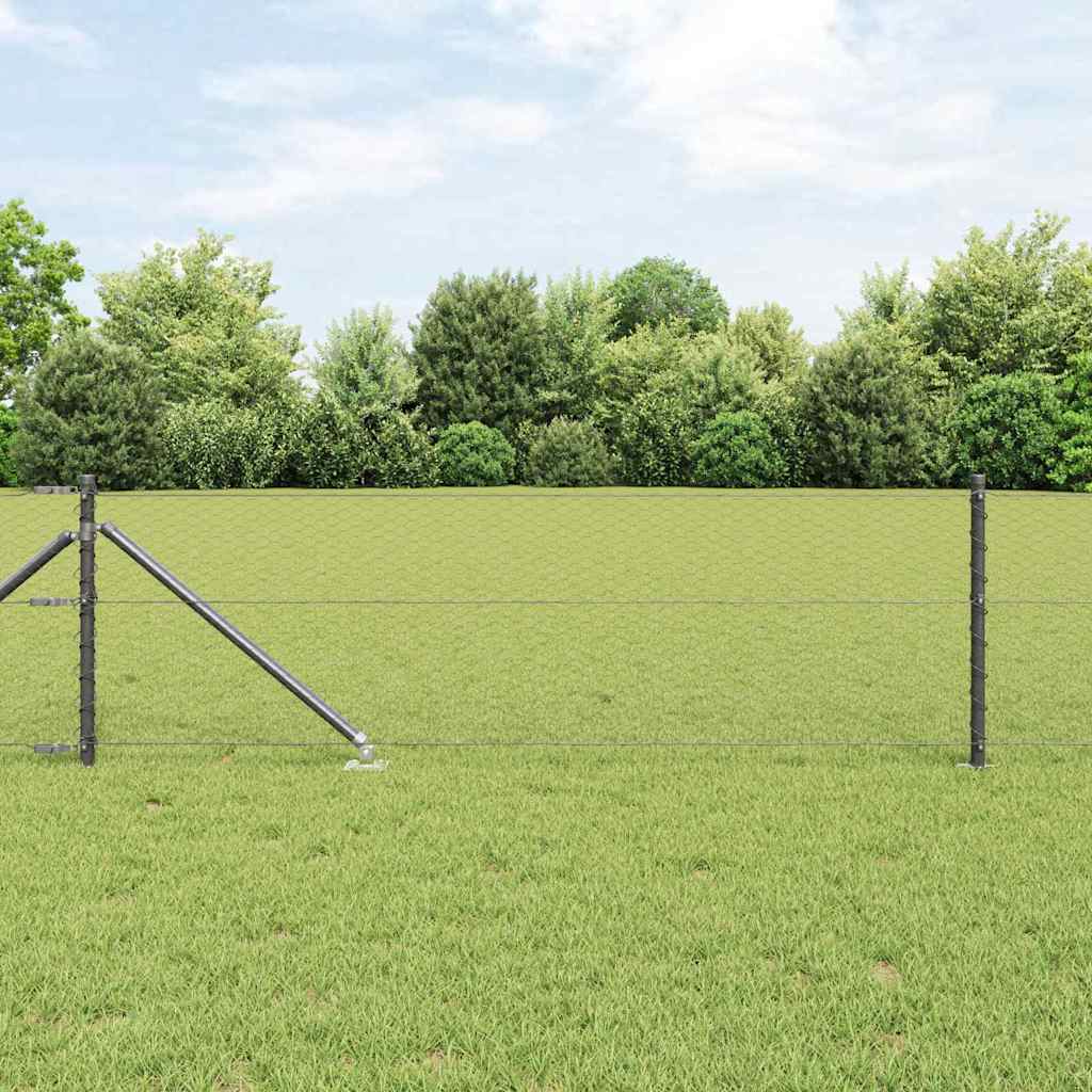 Poste para valla Vidaxl gris 10 x 0,6 m (malla 25 mm) acero y PVC