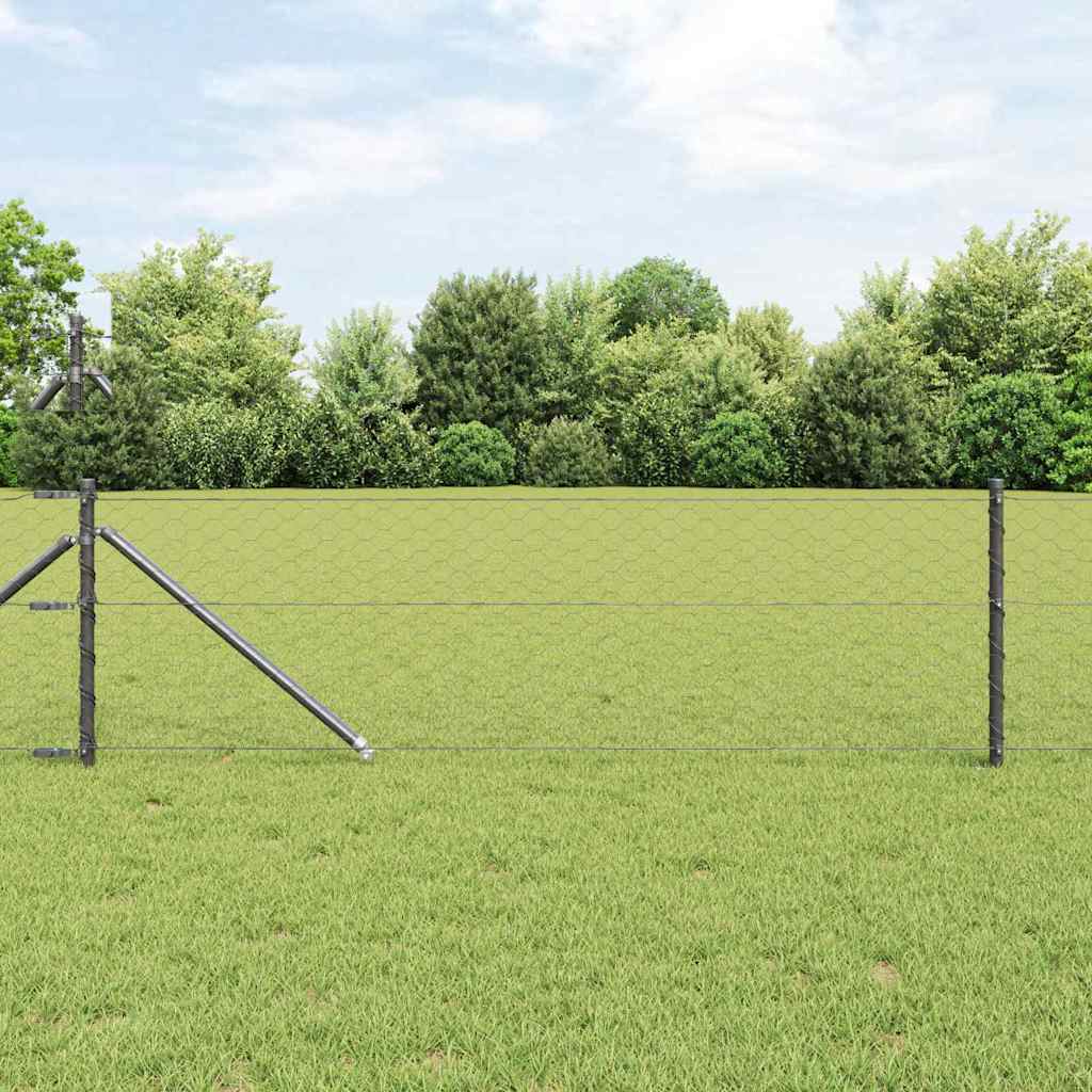 Poste para valla Vidaxl gris 10 x 0,6 m (malla 50 mm) acero y PVC