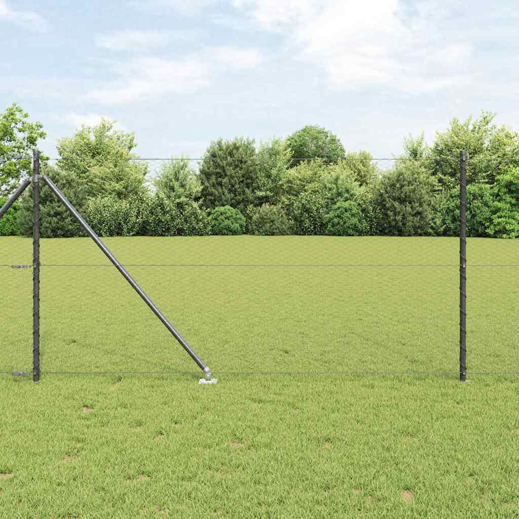 Poste para valla Vidaxl gris 10 x 1 m (malla 25 mm) acero y PVC