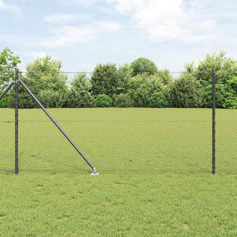 Vidaxl afrasteringspaal grijs 10 x 1 m (36 mm gaas) staal en pvc