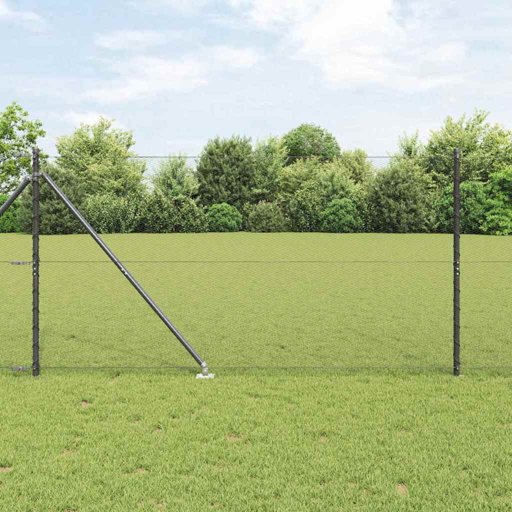 Poste para valla Vidaxl gris 10 x 1,4 m (malla 13 mm) acero y PVC