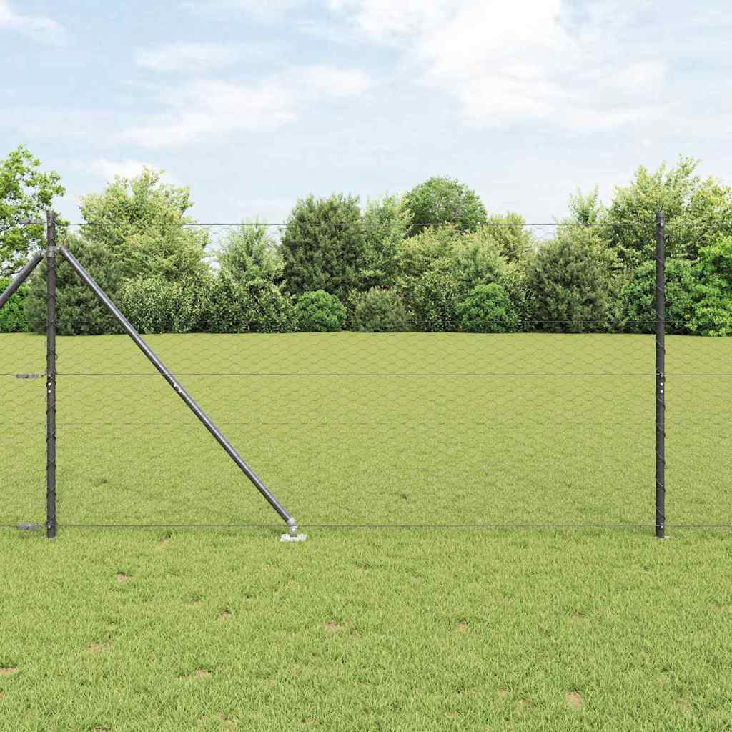 Poste para valla Vidaxl gris 10 x 1,4 m (malla 36 mm) acero y PVC