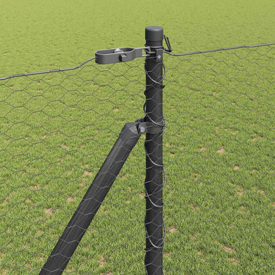 Poste para valla Vidaxl gris 10 x 1,5 m (malla 25 mm) acero y PVC