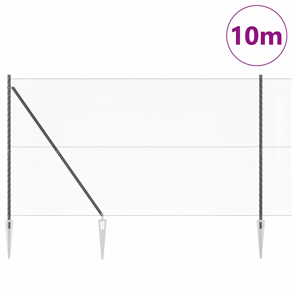 Poste para valla Vidaxl gris 10 x 1,6 m (malla 13 mm) acero y PVC