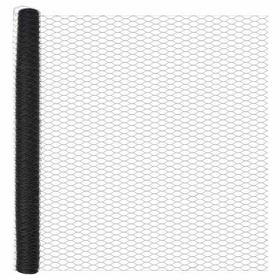 Palo per recinzione Vidaxl grigio 10 x 1,6 m (maglia 50 mm) in acciaio e PVC