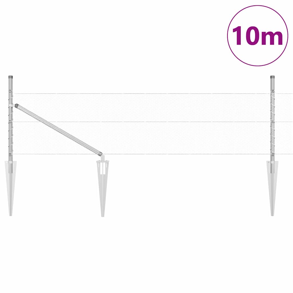 Poste para valla Vidaxl plateado 10 x 0,4 m (malla 13 mm) acero