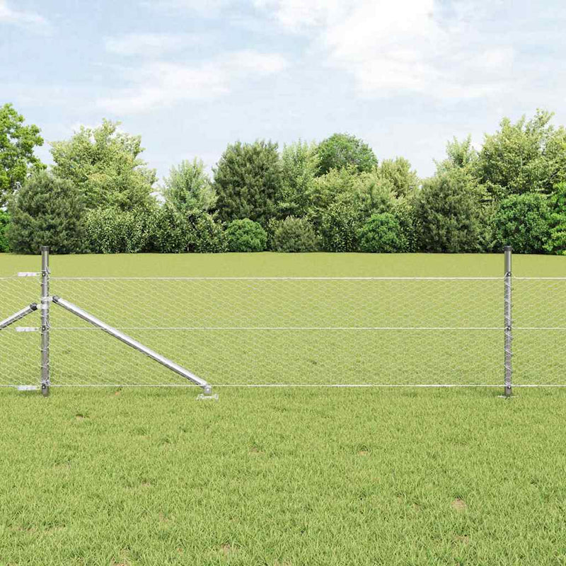 Vidaxl afrasteringspaal zilver 10 x 0,4 m (25 mm gaas) staal