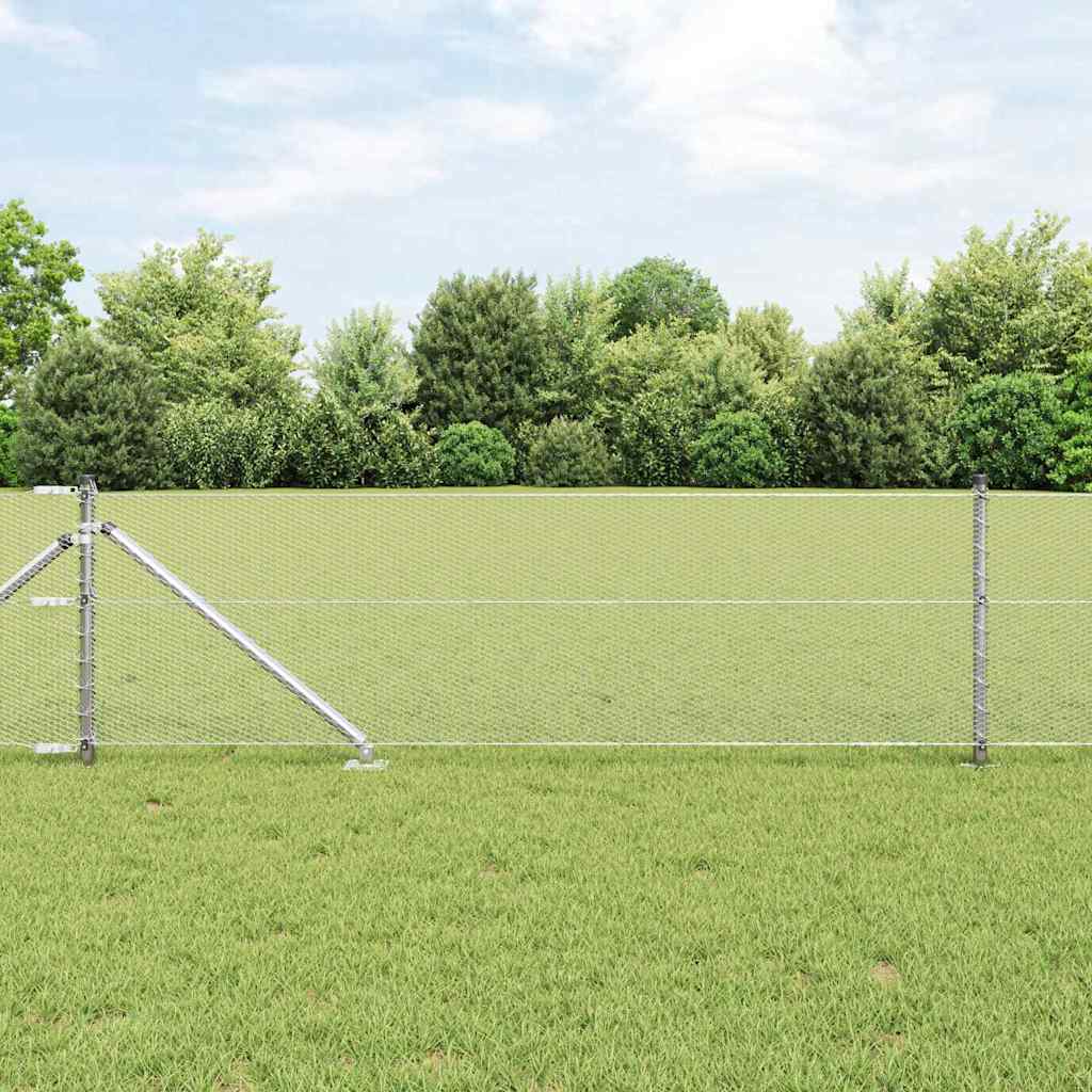 Poste para valla Vidaxl plateado 10 x 0,6 m (malla 13 mm) acero