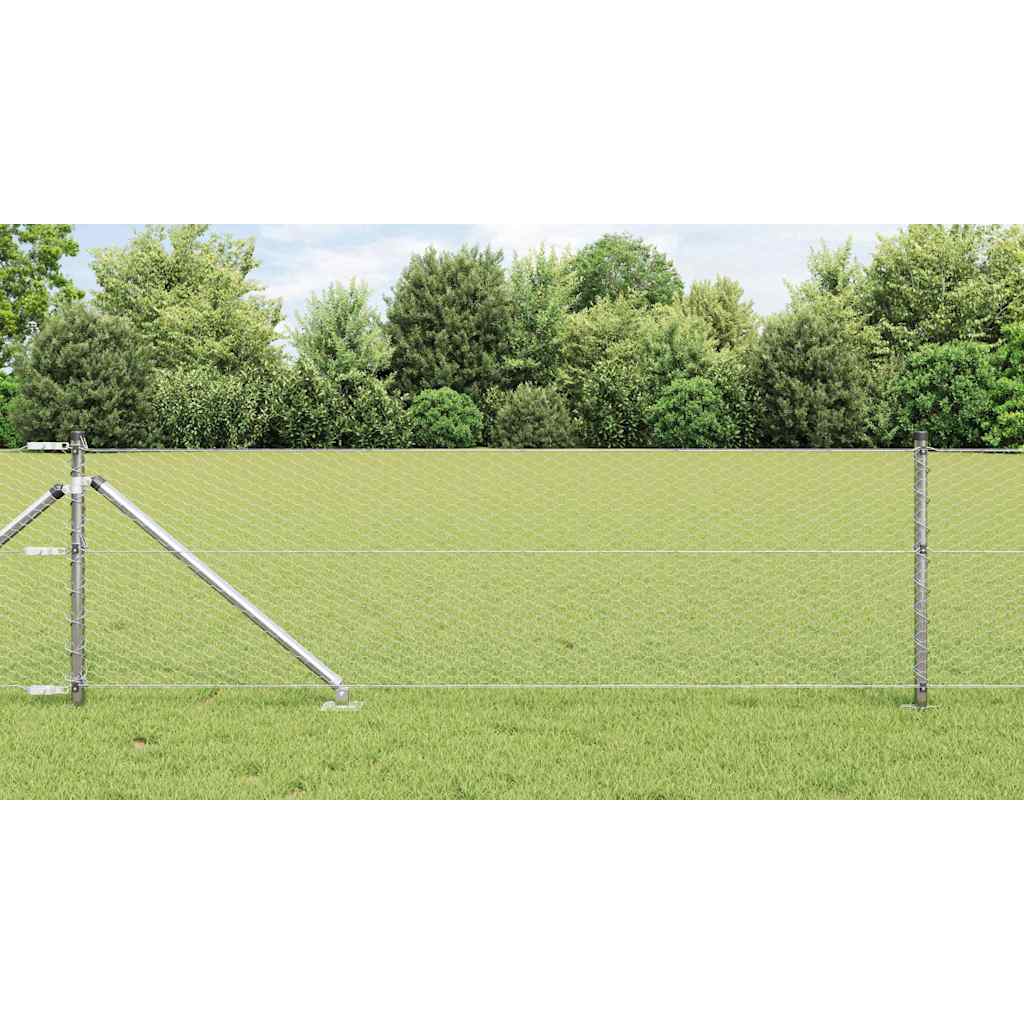 Poste para valla Vidaxl plateado 10 x 0,6 m (malla de 25 mm) acero