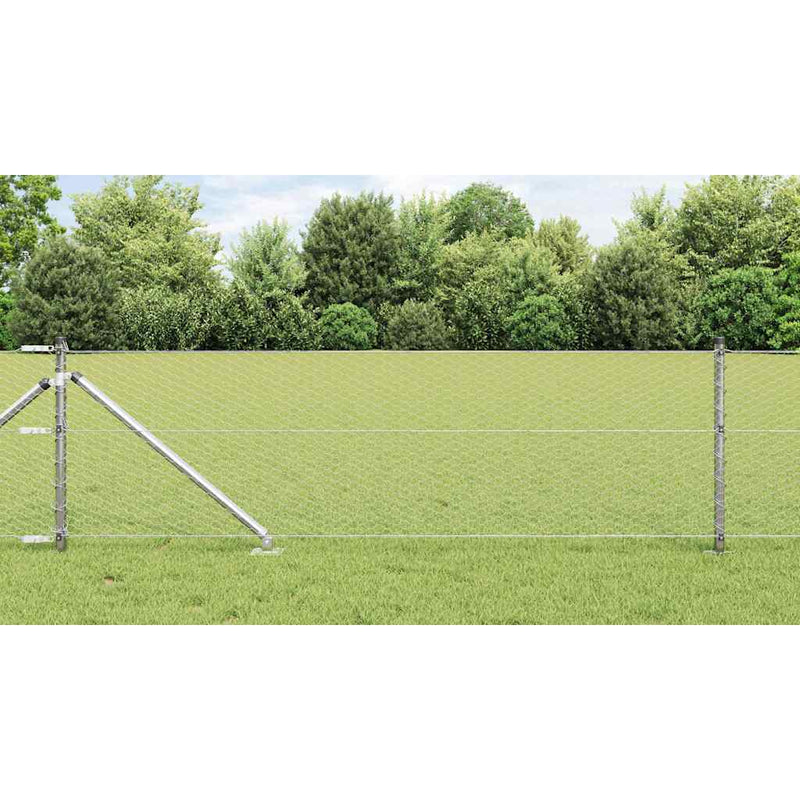Vidaxl afrasteringspaal zilver 10 x 0,6 m (25 mm gaas) staal