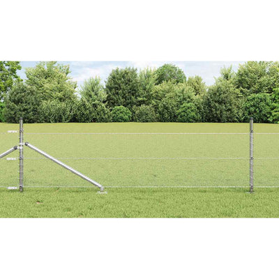 Vidaxl afrasteringspaal zilver 10 x 0,8 m (13 mm gaas) staal