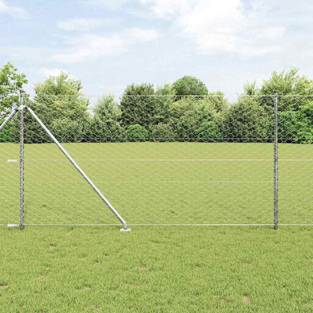 Paletto per recinzione Vidaxl argento 10 x 1 m (maglia 50 mm) in acciaio